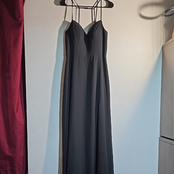 Azazie Black Spaghetti Strap Gown for Prom - Picture 1 of 7